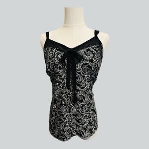 Marilyn Monroe Y2K Cami Top Babydoll Ribbon Tie Black White Size  L

G0488 0508